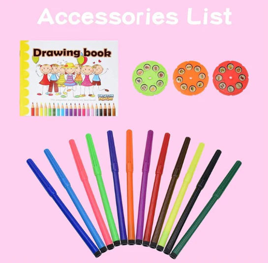 Set Tabla At Performance, de desenat Electrica cu Proiector Holograme, 24 modele figurine, roz